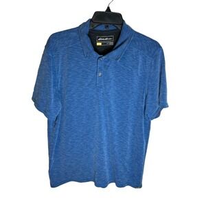 Eddie‎ Bauer Polo Shirt Mens Large Blue Travex Golf Casual Outdoors
